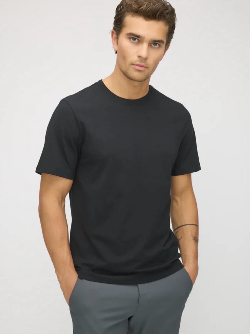 Kit & Ace Men's Black Short Sleeve Crewneck Tee